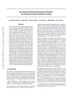 Decomposed Mutual Information Estimation for Contrastive Representation
  Learning