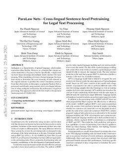 ParaLaw Nets -- Cross-lingual Sentence-level Pretraining for Legal Text
  Processing