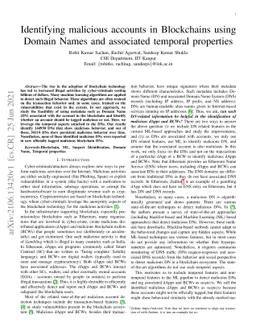 Identifying malicious accounts in Blockchains using Domain Names and
  associated temporal properties