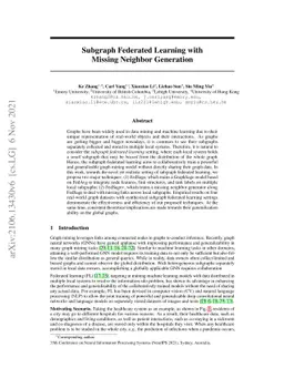 Subgraph Federated Learning with Missing Neighbor Generation