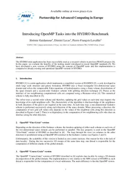 Introducing OpenMP Tasks into the HYDRO Benchmark