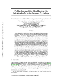 Probing Inter-modality: Visual Parsing with Self-Attention for
  Vision-Language Pre-training