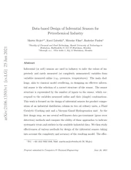 Data-based Design of Inferential Sensors for Petrochemical Industry