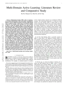 Multi-Domain Active Learning: Literature Review and Comparative Study