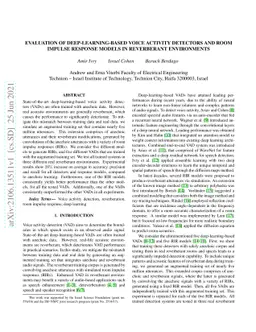 Evaluation of Deep-Learning-Based Voice Activity Detectors and Room
  Impulse Response Models in Reverberant Environments