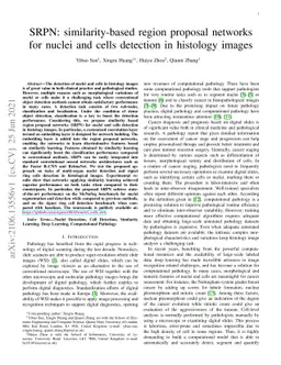SRPN: similarity-based region proposal networks for nuclei and cells
  detection in histology images