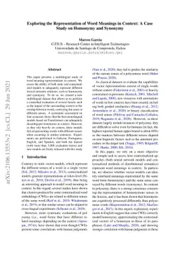 Exploring the Representation of Word Meanings in Context: A Case Study
  on Homonymy and Synonymy
