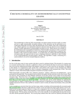 Checking chordality on homomorphically encrypted graphs