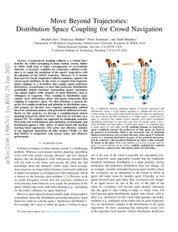 Move Beyond Trajectories: Distribution Space Coupling for Crowd
  Navigation