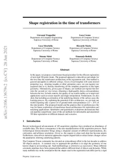 Shape registration in the time of transformers