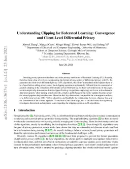 Understanding Clipping for Federated Learning: Convergence and
  Client-Level Differential Privacy