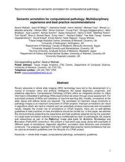 Semantic annotation for computational pathology: Multidisciplinary
  experience and best practice recommendations