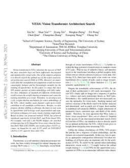 ViTAS: Vision Transformer Architecture Search