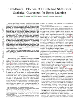 Task-Driven Detection of Distribution Shifts with Statistical Guarantees
  for Robot Learning
