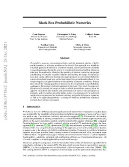Black Box Probabilistic Numerics