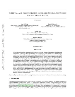 Interval and fuzzy physics-informed neural networks for uncertain fields