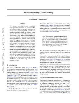 Re-parameterizing VAEs for stability