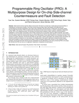 Programmable RO (PRO): A Multipurpose Countermeasure against
  Side-channel and Fault Injection Attack