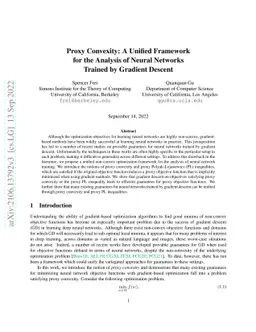 Proxy Convexity: A Unified Framework for the Analysis of Neural Networks
  Trained by Gradient Descent