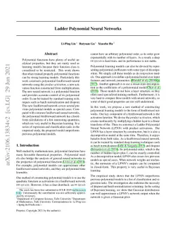 Ladder Polynomial Neural Networks