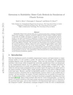 Extensions to Multifidelity Monte Carlo Methods for Simulations of
  Chaotic Systems