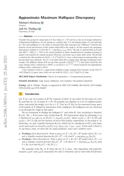 Approximate Maximum Halfspace Discrepancy