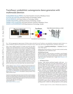 Transflower: probabilistic autoregressive dance generation with
  multimodal attention