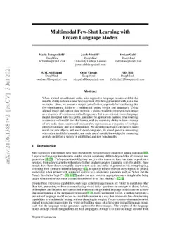 Multimodal Few-Shot Learning with Frozen Language Models