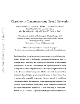 Closed-form Continuous-time Neural Models