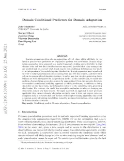 Domain Conditional Predictors for Domain Adaptation