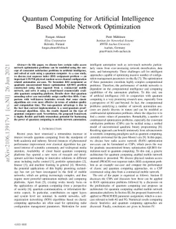 Quantum Computing for Artificial Intelligence Based Mobile Network
  Optimization