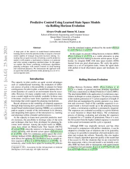 Predictive Control Using Learned State Space Models via Rolling Horizon
  Evolution