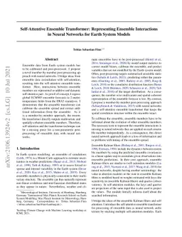 Self-Attentive Ensemble Transformer: Representing Ensemble Interactions
  in Neural Networks for Earth System Models