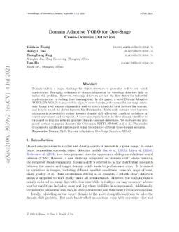 Domain Adaptive YOLO for One-Stage Cross-Domain Detection