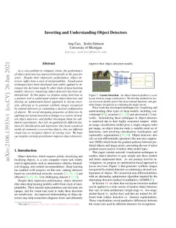 Inverting and Understanding Object Detectors