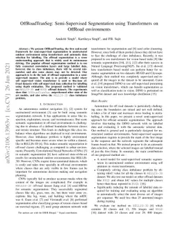 OffRoadTranSeg: Semi-Supervised Segmentation using Transformers on
  OffRoad environments