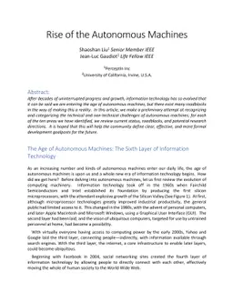 Rise of the Autonomous Machines