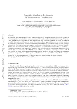 Descriptive Modeling of Textiles using FE Simulations and Deep Learning