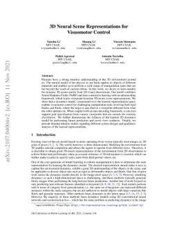 3D Neural Scene Representations for Visuomotor Control