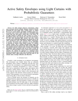 Active Safety Envelopes using Light Curtains with Probabilistic
  Guarantees