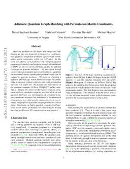 Adiabatic Quantum Graph Matching with Permutation Matrix Constraints