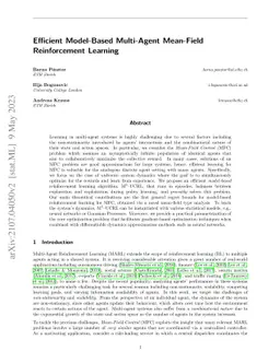Efficient Model-Based Multi-Agent Mean-Field Reinforcement Learning