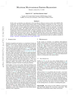 Multitask Multi-database Emotion Recognition