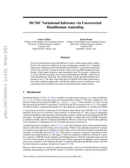 MCMC Variational Inference via Uncorrected Hamiltonian Annealing