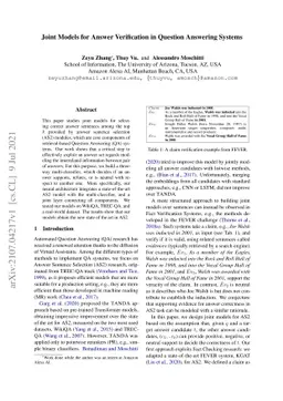 Joint Models for Answer Verification in Question Answering Systems