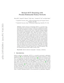 Retinal OCT Denoising with Pseudo-Multimodal Fusion Network