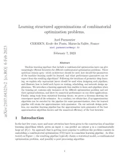 Learning structured approximations of combinatorial optimization
  problems