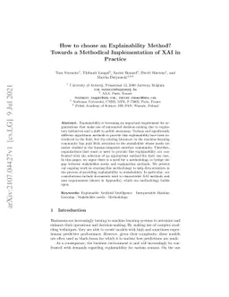 How to choose an Explainability Method? Towards a Methodical
  Implementation of XAI in Practice