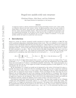 Staged tree models with toric structure