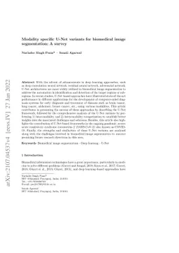 Modality specific U-Net variants for biomedical image segmentation: A
  survey